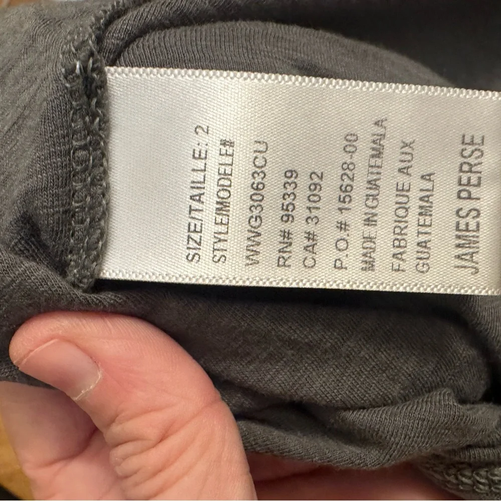 James Perse Charcoal Button-Down Shirt with 3/4 length sleeves - Picture 6 of 7